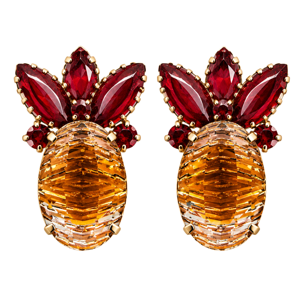 Vintage Givre Art Glass Rhinestone Clip-On Earrings