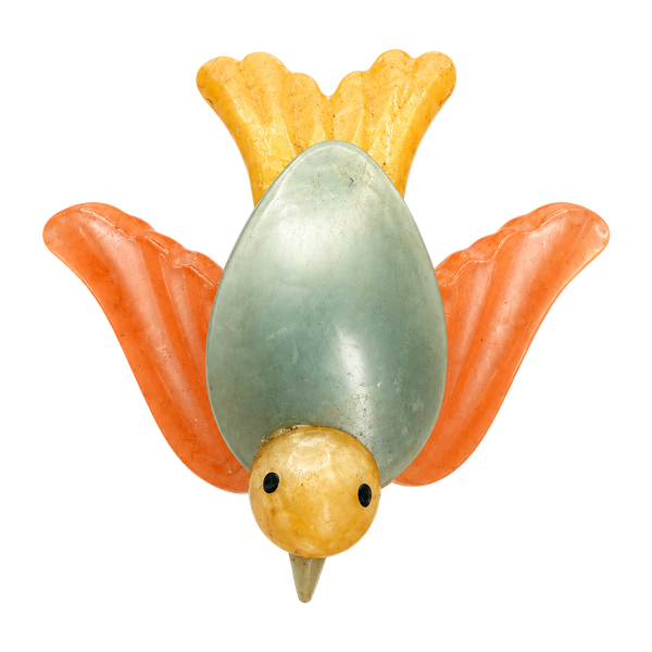 Vintage Pastel Celluloid Bird Brooch Pin as is read