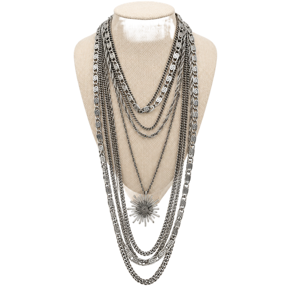 Monet Multi Strand Necklace Size 16 Inch Silver