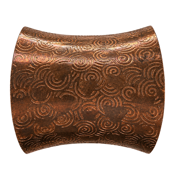 Handmade Copper Swirl Etched Wide Cuff Bracelet
