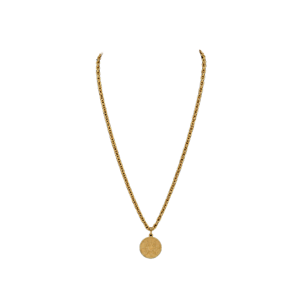 Sarah Coventry Cancer Zodiac Sign Pendant Necklace Gold Tone Metal