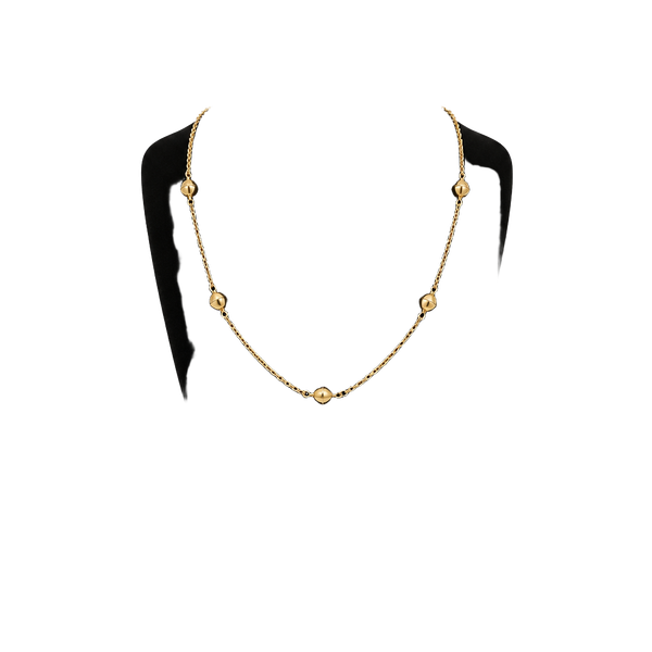 Avon Gold Tone Chain Necklace With Textured Knots