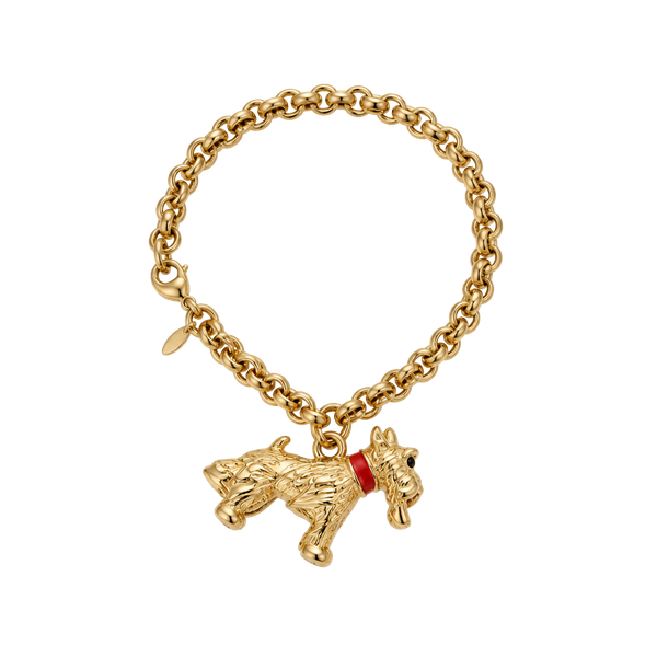 Sarah Coventry Play Mate Charm Bracelet Gold Tone Scotty Dog