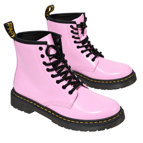 Dr. Martens Patent Leather Pink Combat 1460 Boots Bounce Kids Girls Size 3