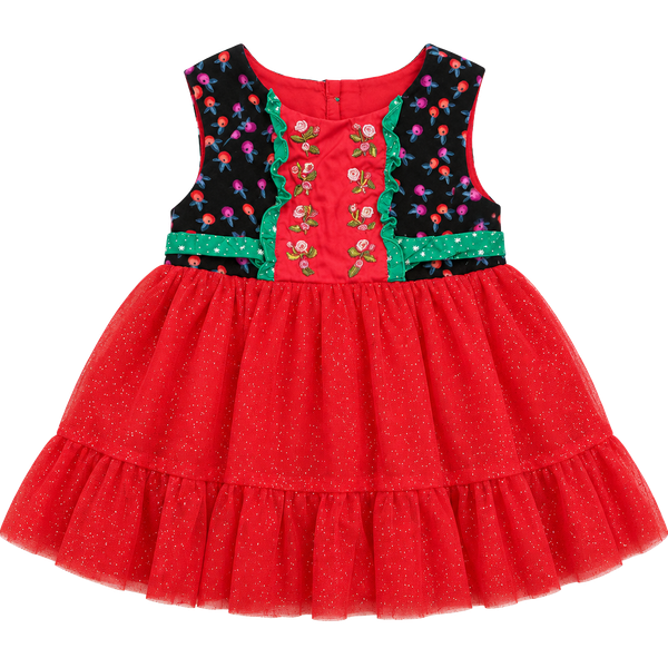 Matilda Jane Caroling Away Dress Size 4 Red Tulle Holiday