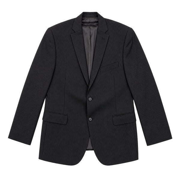 Murano Collezione Men's Black Pinstripe Two-Button Blazer Jacket 43R