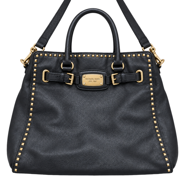 Michael Kors Black Studded Leather Satchel Handbag