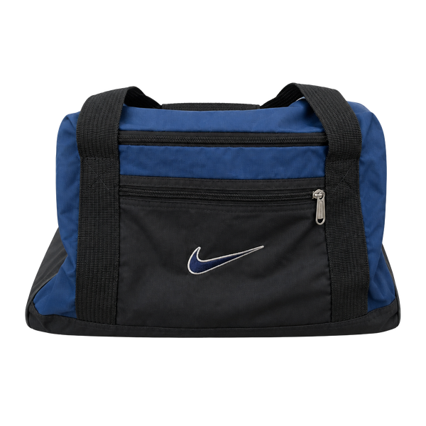 Nike Vintage Duffle Bag Blue Black Nylon Gym Travel Bag