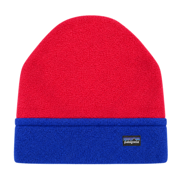 Patagonia Fleece Beanie Hat Size M Red Blue Made In USA