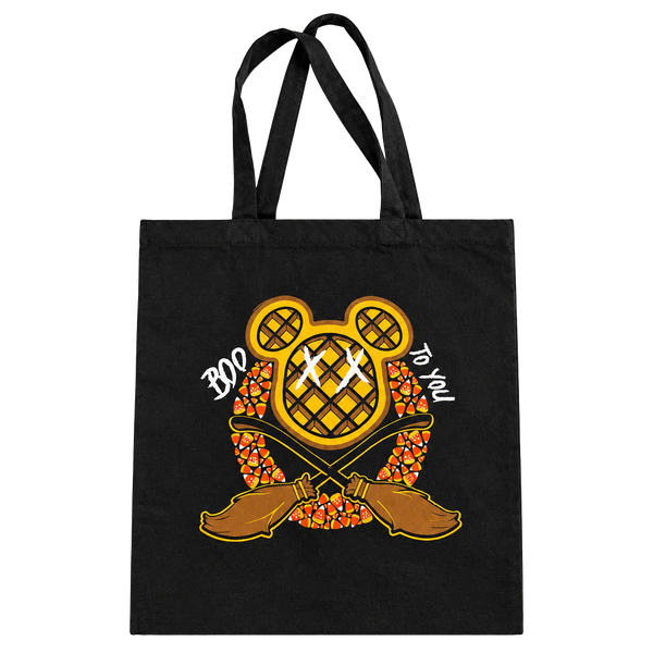 The Lost Bros Mickey Waffle Boo To You Halloween Black Tote Bag