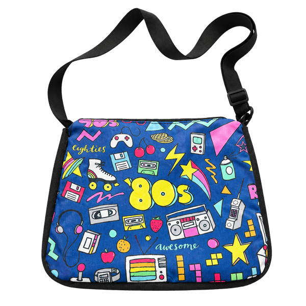 Retro 80s Pattern Crossbody Shoulder Bag Multi