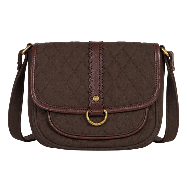 Vera Bradley Quilted Crossbody Bag Brown Floral Flap