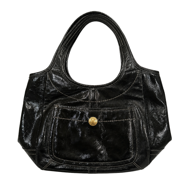 Coach Ergo 65th Anniversary Patent Calf Leather Shoulder Bag 11012 Black