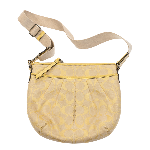Coach Signature C Yellow Crossbody Bag 9x8 Yellow Jacquard