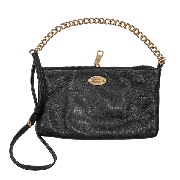 Coach Pebbled Leather Quinn Crossbody Shoulder Bag F52709 Black