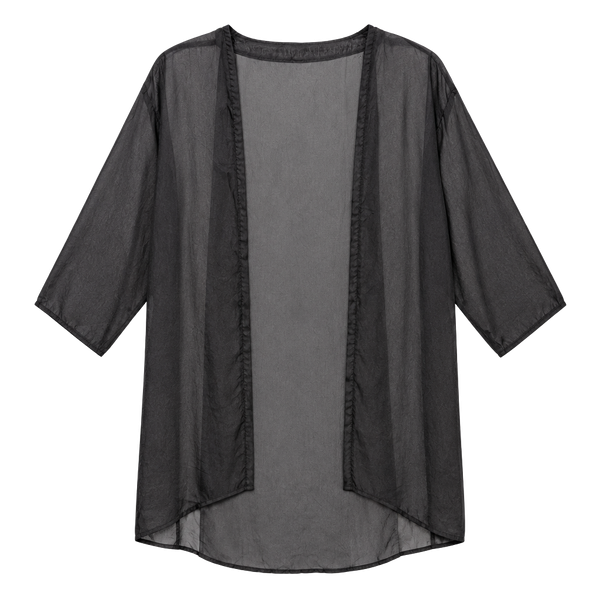 H&M Divided Sheer Black Chiffon Kimono Size S