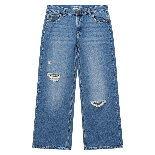 Weekend Academy Jeans Size 18 Blue Ripped Wide Leg Girls Youth