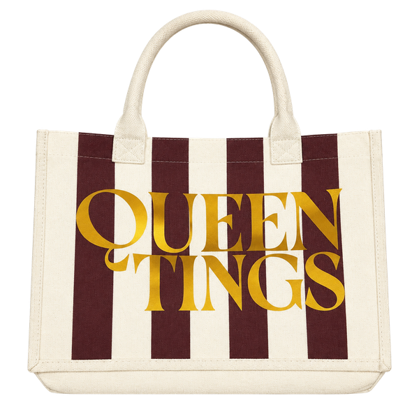 B11 Legendary Rootz Queen Tings Striped Canvas Tote Bag NWT