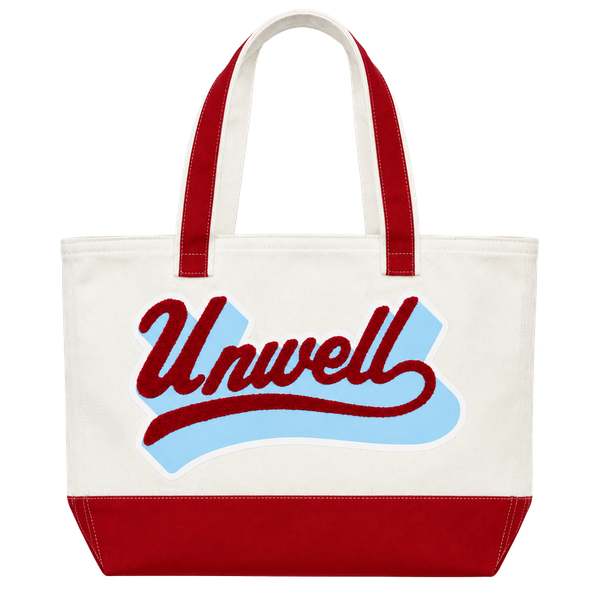 NWT b8 Unwell Apparel Canvas Tote Bag OSFM Red White