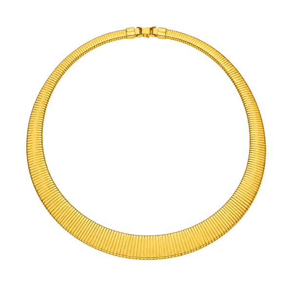 Vintage Gold Tone Omega Link Choker Necklace Collar