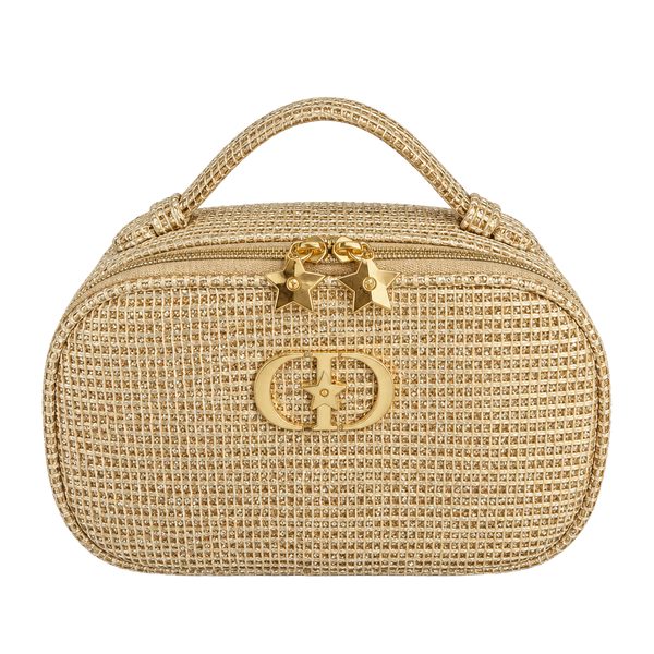 Dior Gold Makeup Pouch Clutch Bag Limited Edition Holiday Christmas 
