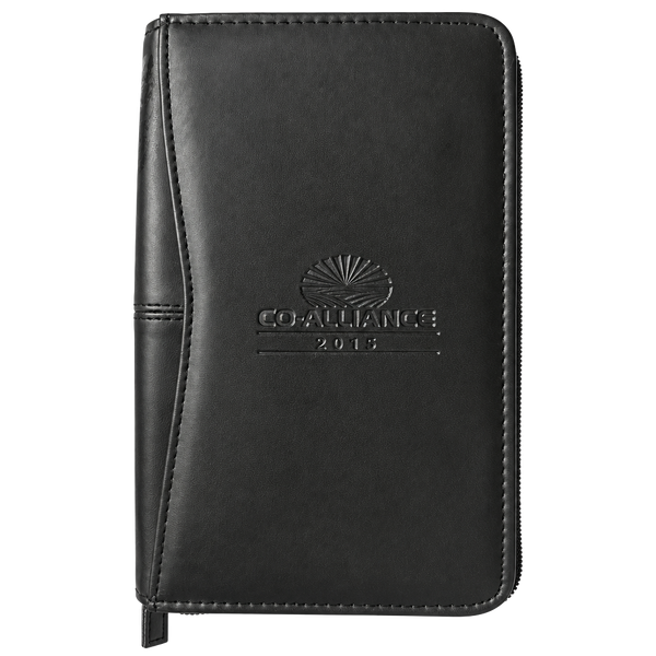 Co-Alliance 2015 Black Leather Organizer Zippered Padfolio