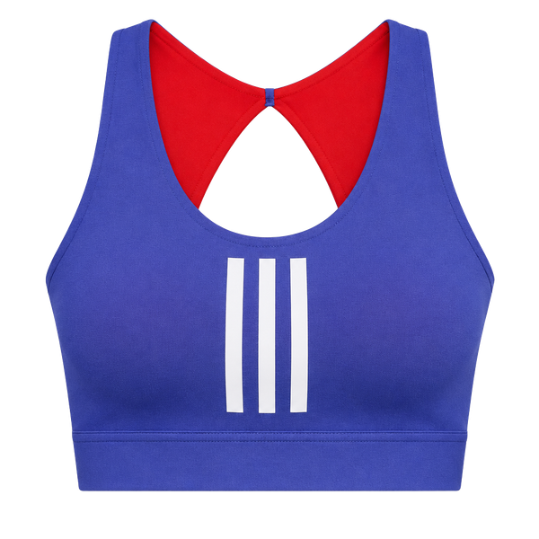 Adidas Training Medium Support Sports Bra Blue Red Sz XXS