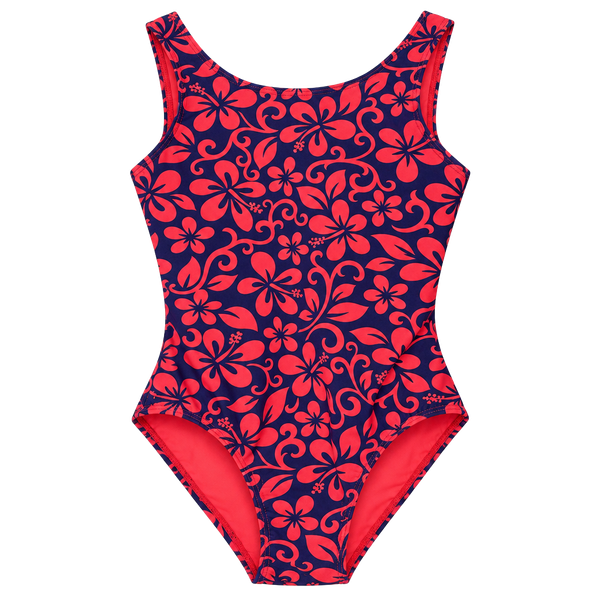 GK Elite Girls Gymnastics Leotard – Child Large – Floral Pink & Purple