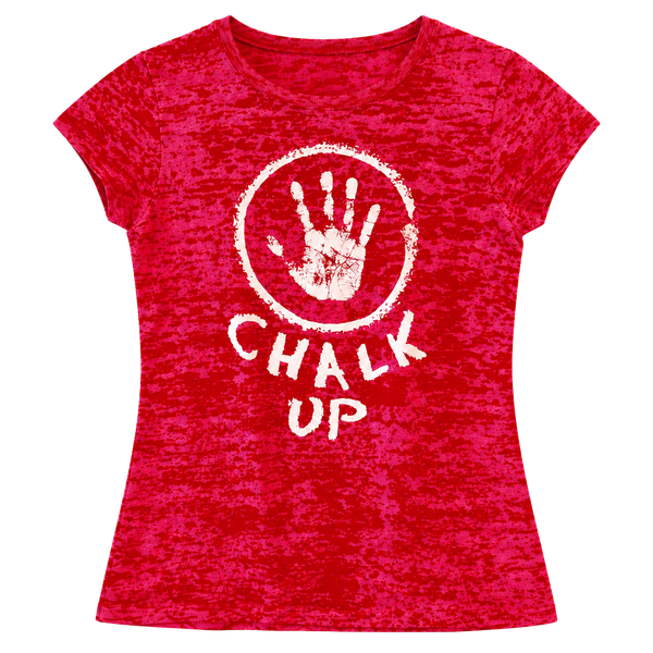 Next Level Youth Large “Chalk Up” Gymnastics Burnout Tee Pink/Red