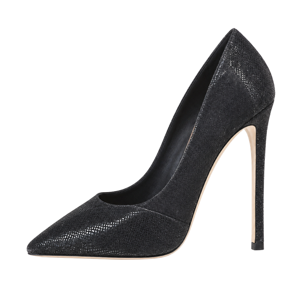 ASOS Black Snake Embossed Pointed Toe High Heel Pumps