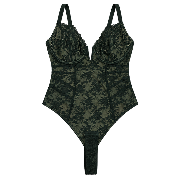 Aerie Wildflower Lace Bodysuit Black