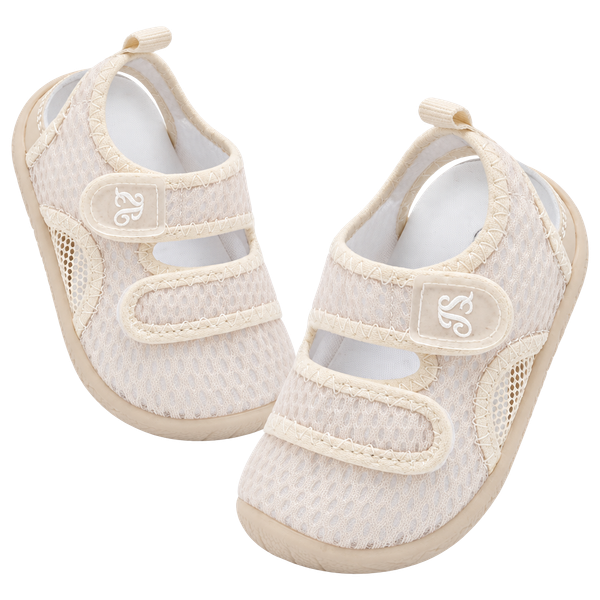 Jiasuqi Baby Toddler Water Shoes Beige Mesh Size 7-7.5