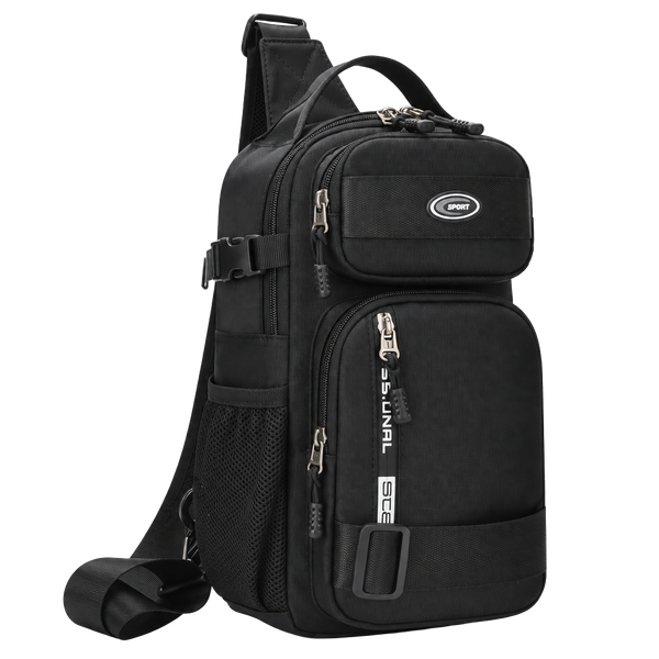 Casual Waterproof Nylon Sling Chest Bag Black