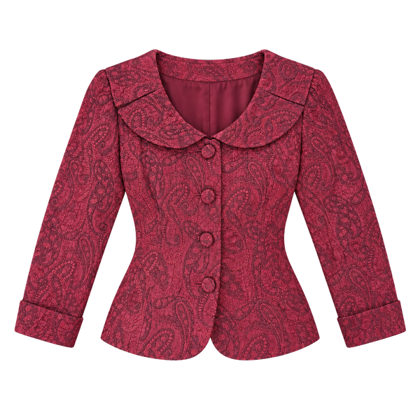 halloween vampire victorian witch red gothic paisley jacket size 4