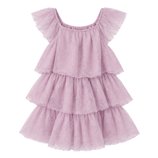 Disney Frozen Dress Size 5T Purple Ruffle Tulle Layered Princess