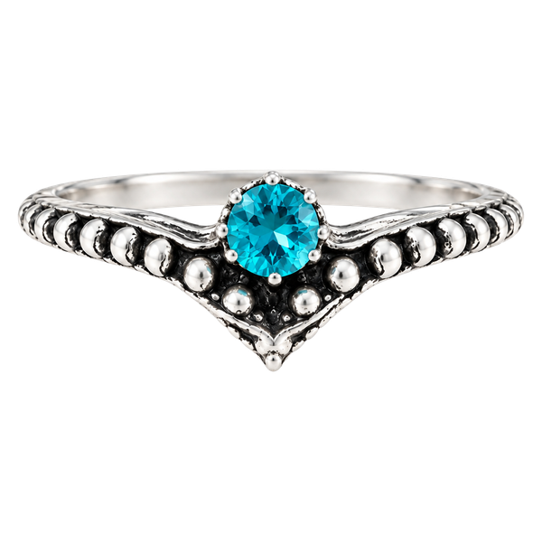 Silver-tone metal setting with simulated gemstone ring