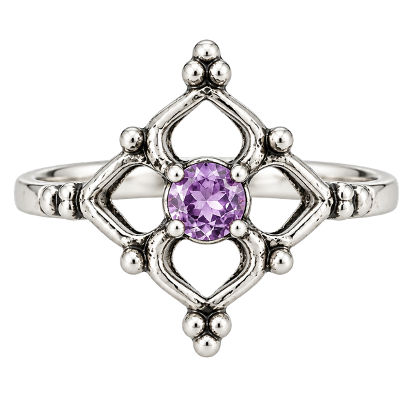 Witches Knot And Amethyst Ring Size 7