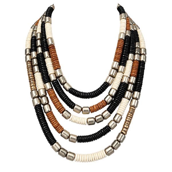 Chico's Multi Strand Black Gold  Statement Necklace