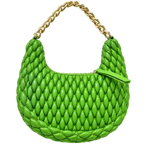 Urban Expressions Jade Handbag Lime Green Quilted Gold Chain Strap NWT
