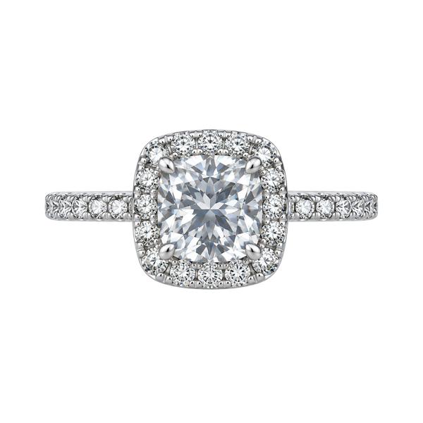 NANA Jewels Cushion Cut Halo Engagement Ring Silver Cubic Zirconia