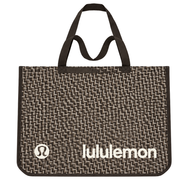 Lululemon Reusable Shopping Tote Bag Brown Geometric Pattern