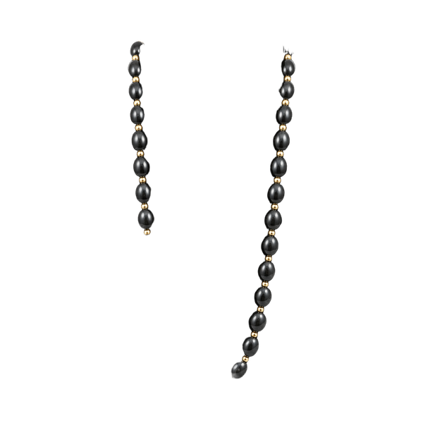 Monet Black And Gold Beaded Graduated Necklace