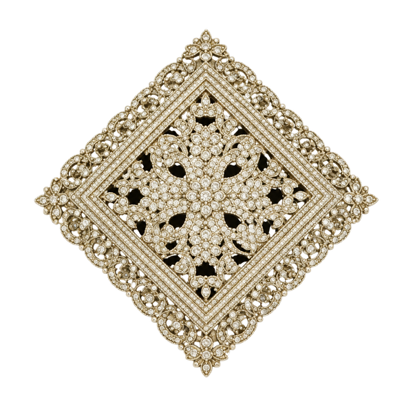 Vintage Gold Tone Filigree Square Scarf Clip