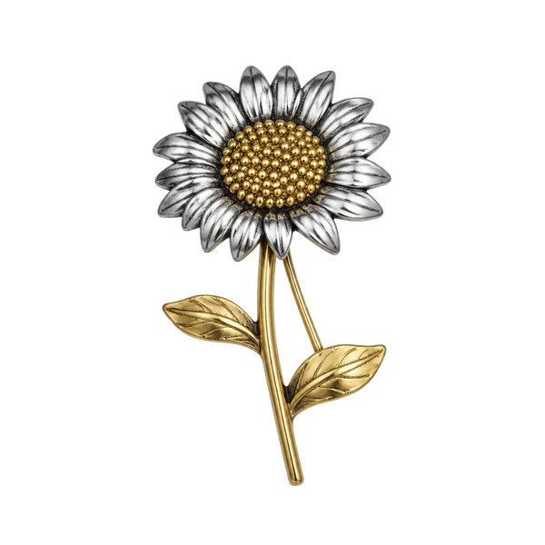 Liz Claiborne Two-Tone Sunflower Brooch Pin