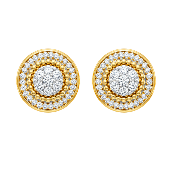 10K 0.24CT 10MM Yellow Gold Round Diamond Screw-Back Earrings – ,