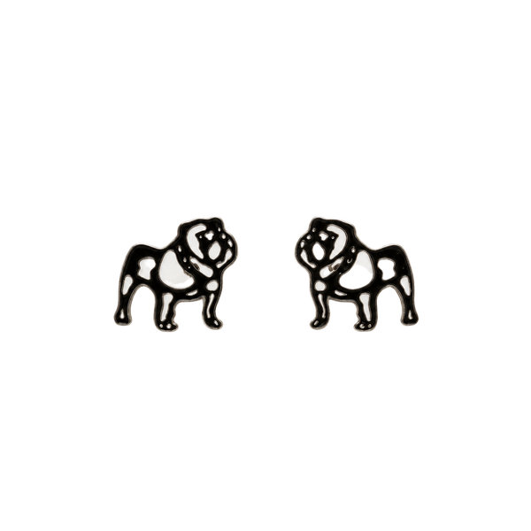 Steel Sloan Designs Bulldog Stud Earrings Silver