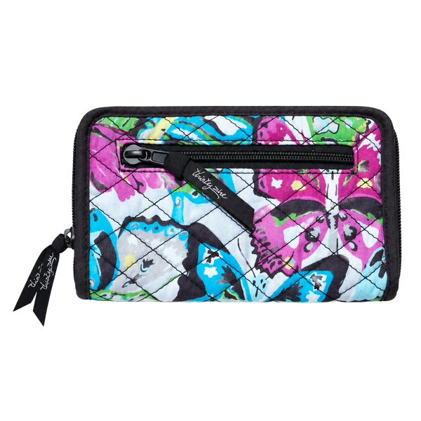 Thirty-One Quilted Butterfly Print Zip Around Wallet