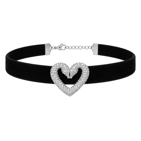 Swarovski Una White Crystal Heart Choker Necklace