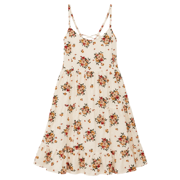 Hollister Floral Tiered Sundress Size S White Lace-Up Back