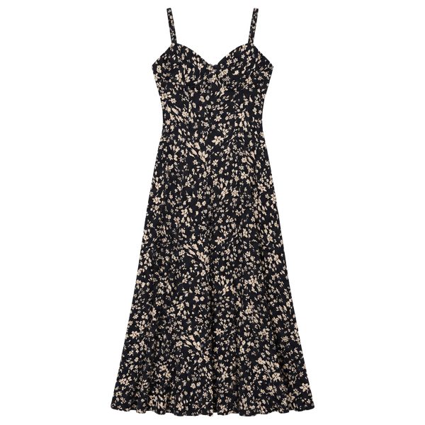 Free People Under The Moonlight Maxi Dress Size 2 Black Floral
